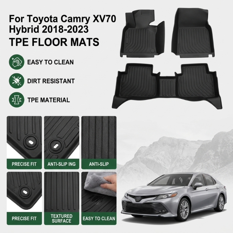 Car Floor Mat Rubber - 토요타 캠리 XV70 하이브리드 2018-2023 좌핸들용
