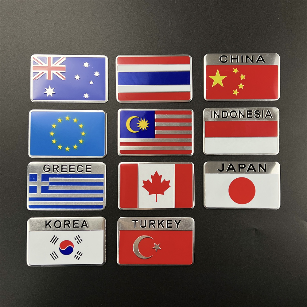 Car Accessories Uae - 알루미늄 스티커 국기 미국 러시아 프랑스