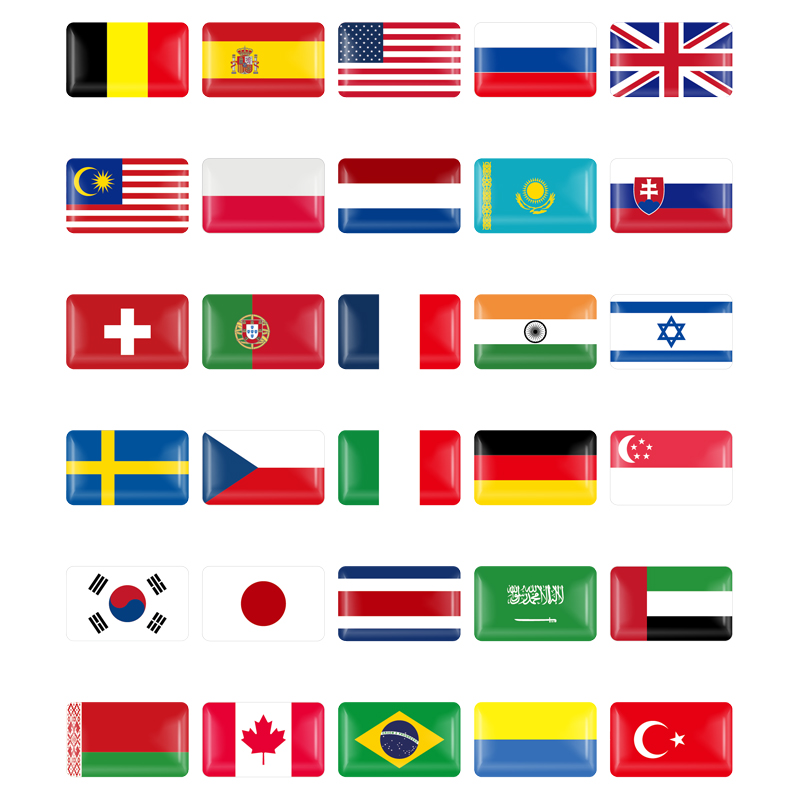 Car Accessories Uae - 10/50PCS 포르투갈 벨기에 스웨덴 체코 공화국