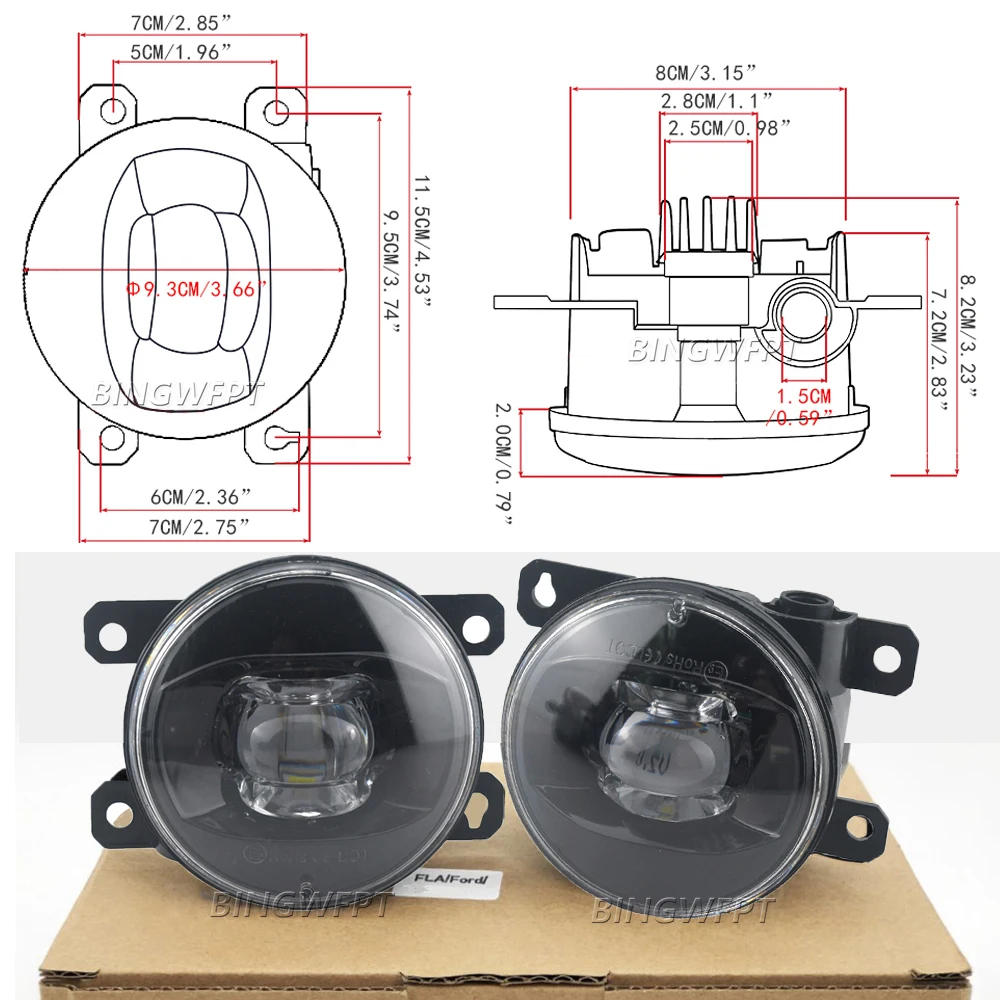 자동차 LED 렌즈 안개등 어셈블리 DRL 12V 일광 - Car Accessories Uae 리뷰 및 가격