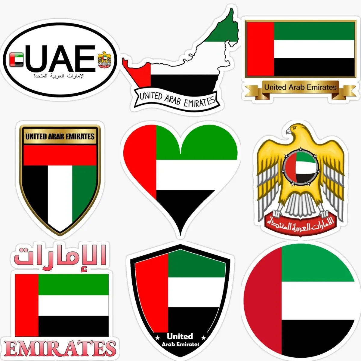 아랍에미리트 UAE 국기 지도 독수리 엠블럼 스티커 벽 - Car Accessories Uae 리뷰 및 가격